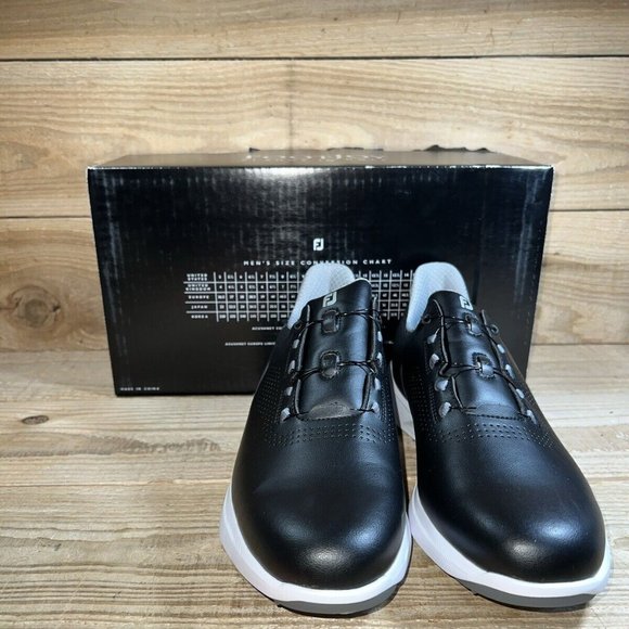 NEW: SZ 8: FootJoy Men\'s FJ FUEL BOA Golf Shoes Black/White: 55449J main image 5